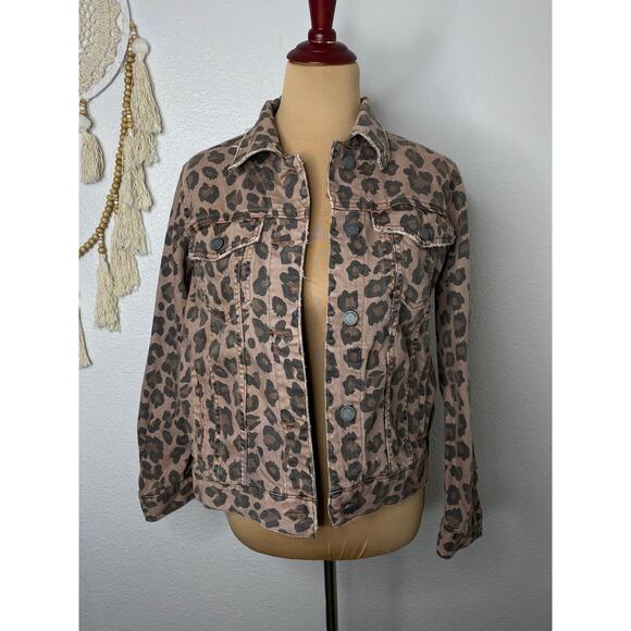 Leopard print jean Jacket - Picture 1 of 9